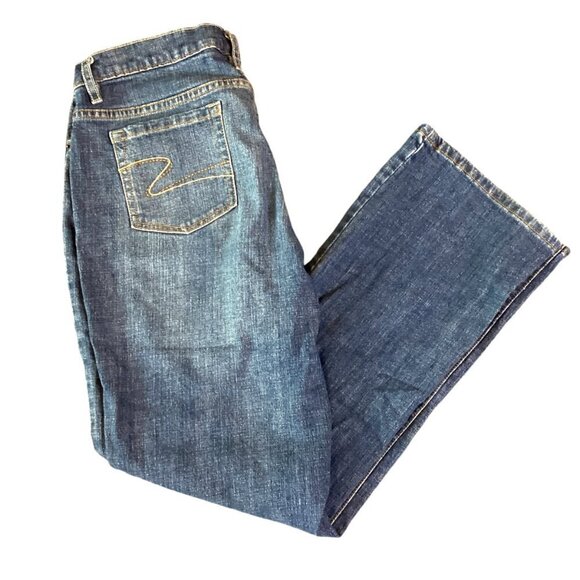 Liz Claiborne Stretch Straight/Bootcut Blue Jeans Medium Wash Sz 10S #150K - Picture 1 of 11